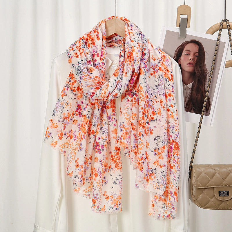 Women's Lady Ditsy Floral Polyester Silk Scarf