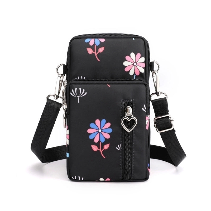 Women'S Nylon Solid Color Fashion Zipper Phone Wallet