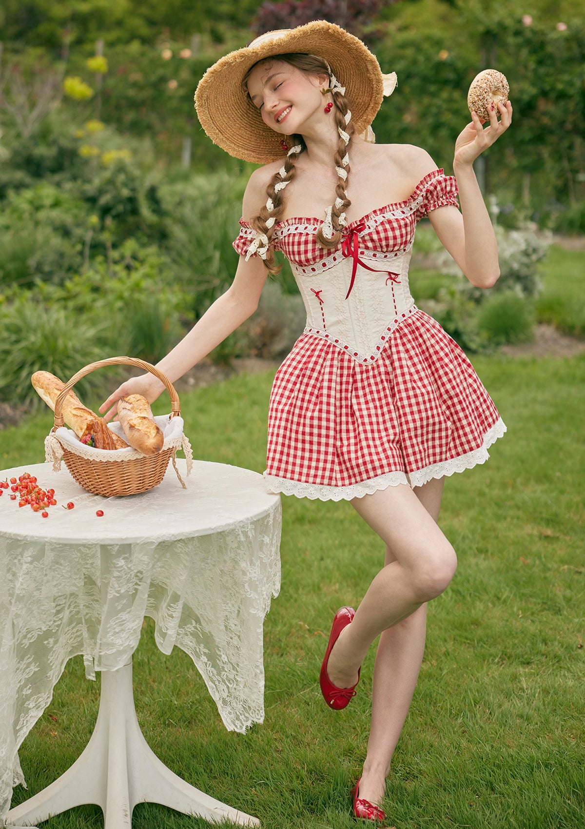 Summer Cherry Tomatoes Corset Dress