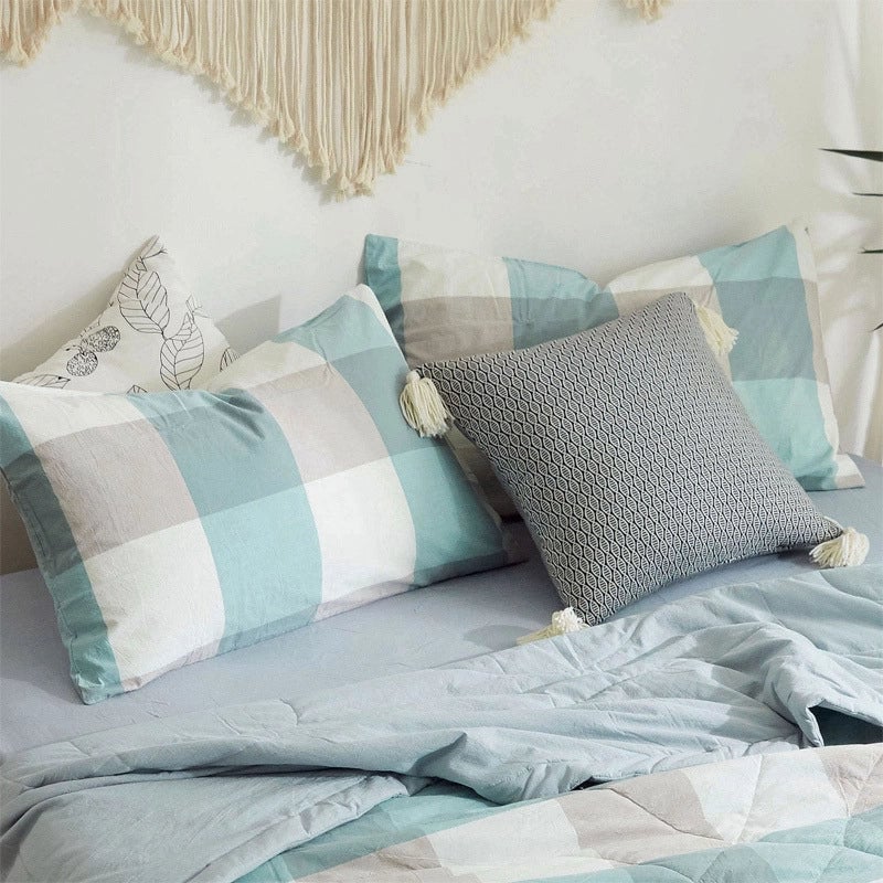Casual Lattice Solid Color Cotton Pillow Cases Couch & Sofa Decor