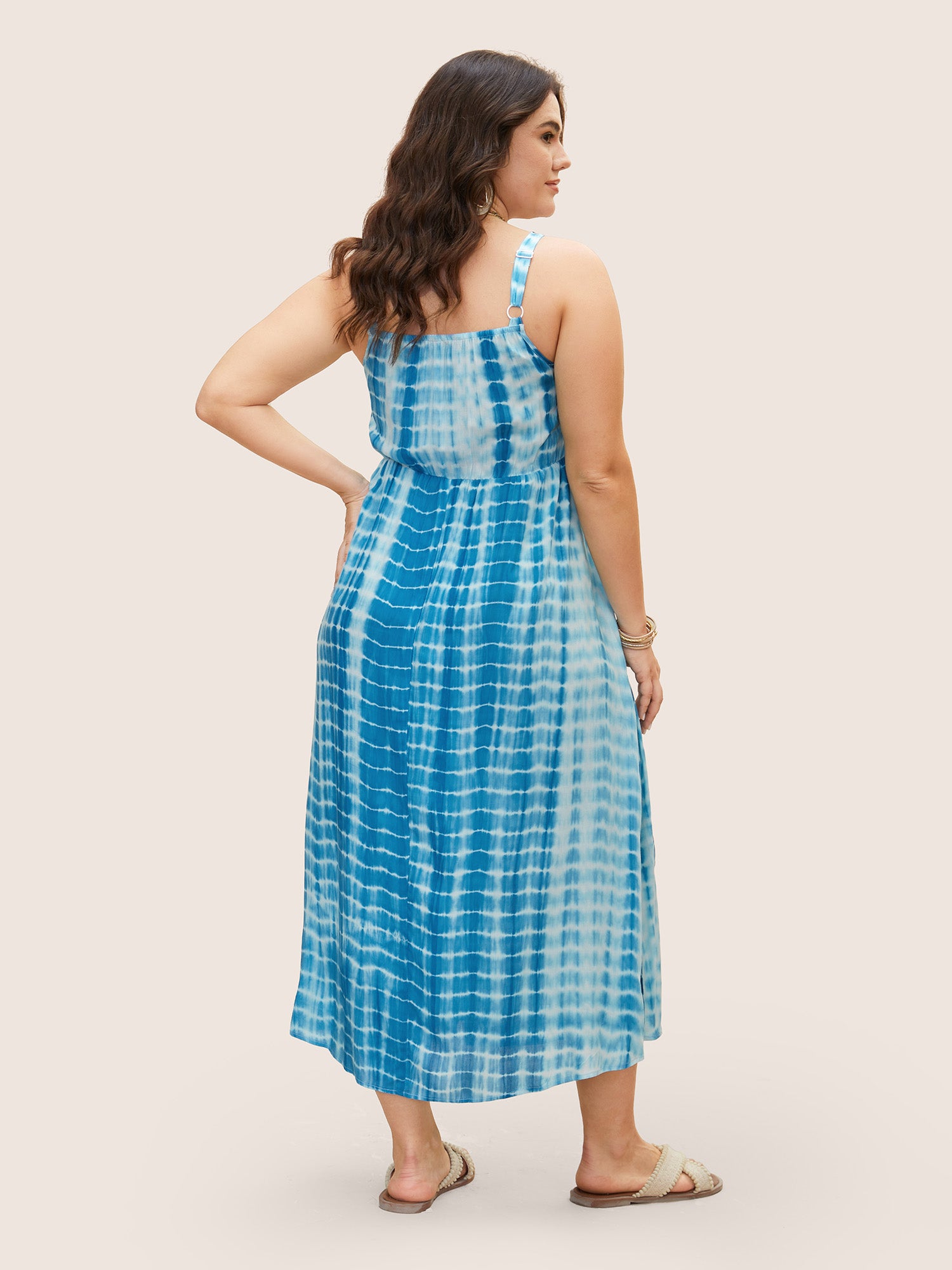 Tie Dye Split Hem Maxi Cami Dress