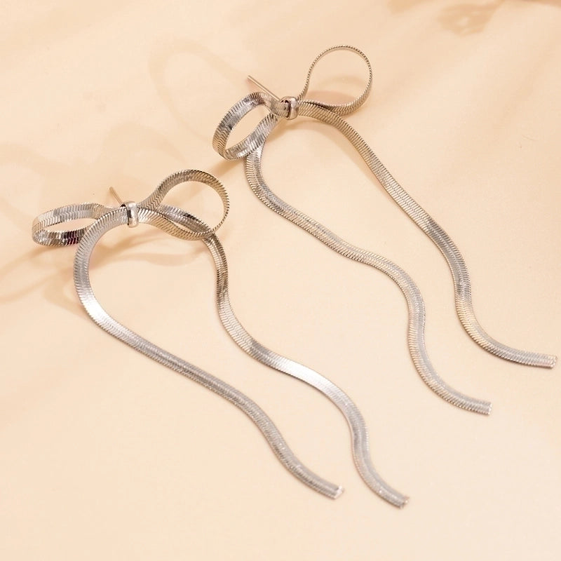 Modern Style Minimalist Bow Knot Copper Handmade Plating 18k Gold Plated Jewelry Set