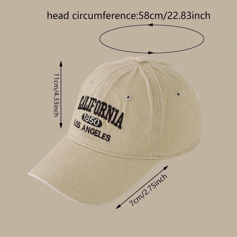 Unisex Casual Retro Letter Embroidery Curved Eaves Baseball Cap