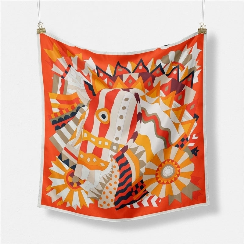 Women's Classic Style Color Block Polyester Printing Scarf