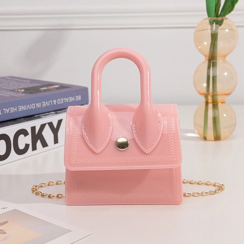 Women's All Seasons Pvc Solid Color Streetwear Square Magnetic Buckle Jelly Bag