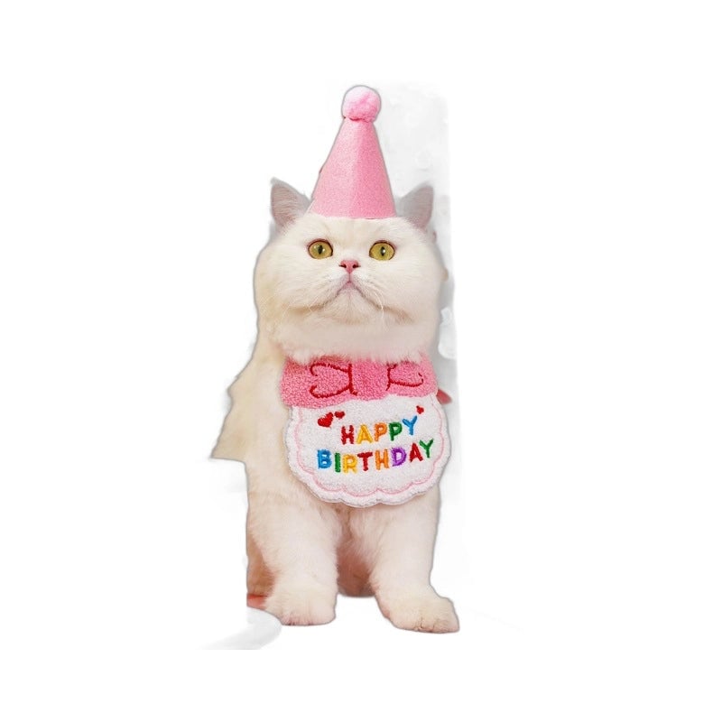 Cute Polyester Letter Pet Saliva Towel Pet Hat