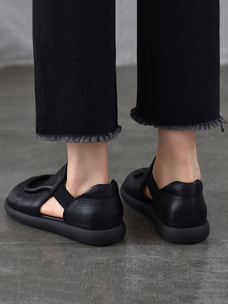 Women Summer Casual Genuine Leather Flat Sandals