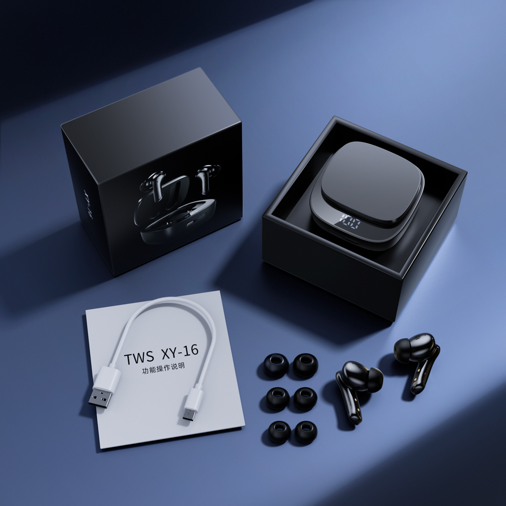 XY-16  TWS ANC Earbuds Bluetooth Waterproof Over-Ear Headphones Call Noise Reduction Wireless Gaming Earbuds