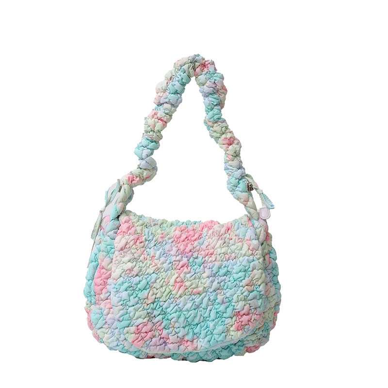 Women's Nylon Solid Color Streetwear Square Flip Cover Underarm Bag