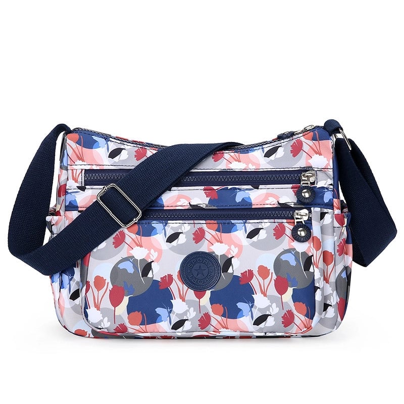 Women's Medium Oxford Cloth Round Dots Streetwear Square Zipper Crossbody Bag