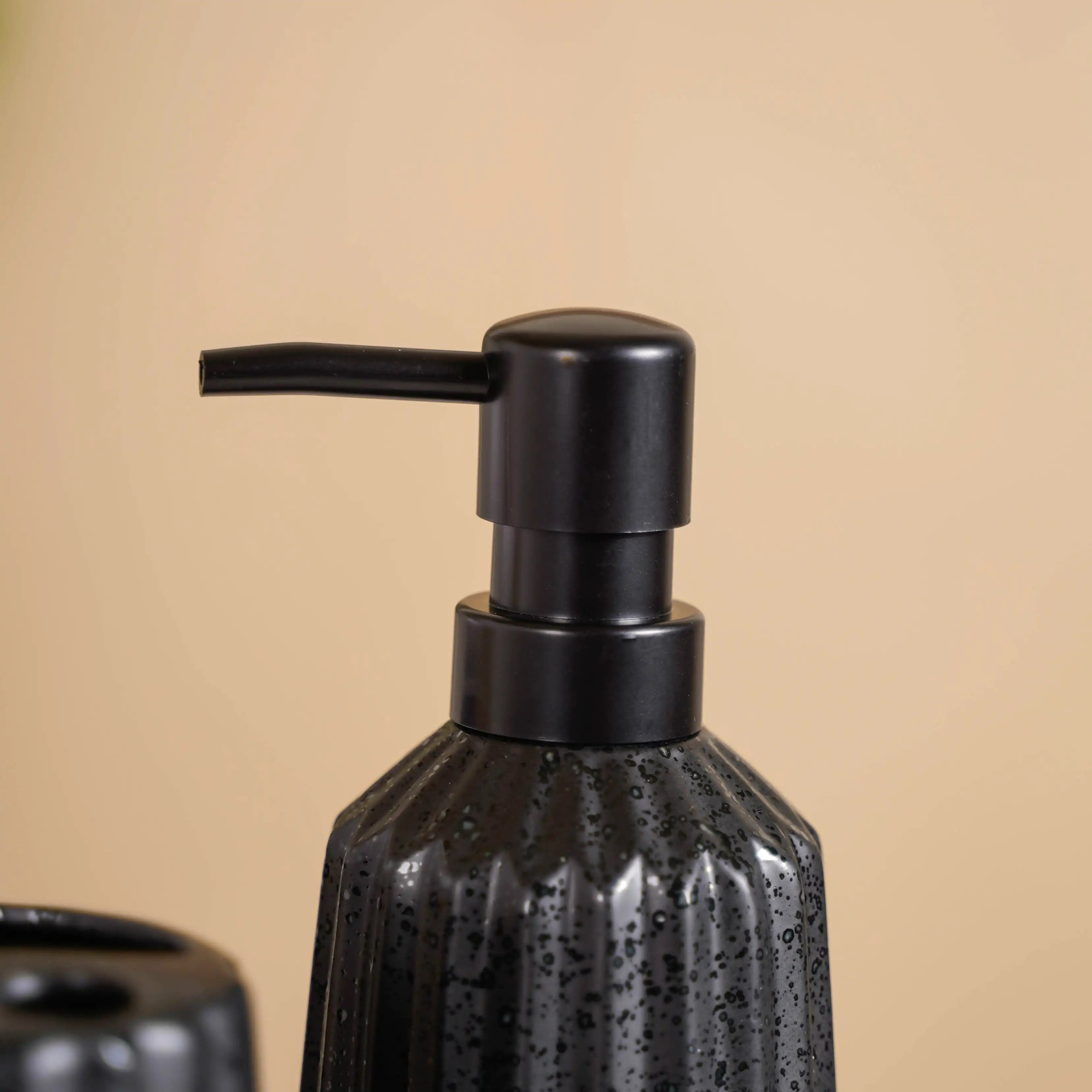 All Black Ceramic Bathroom Set Of 3