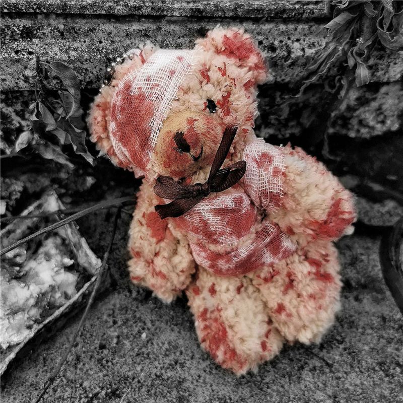 Bloody Teddy Bear Keychain