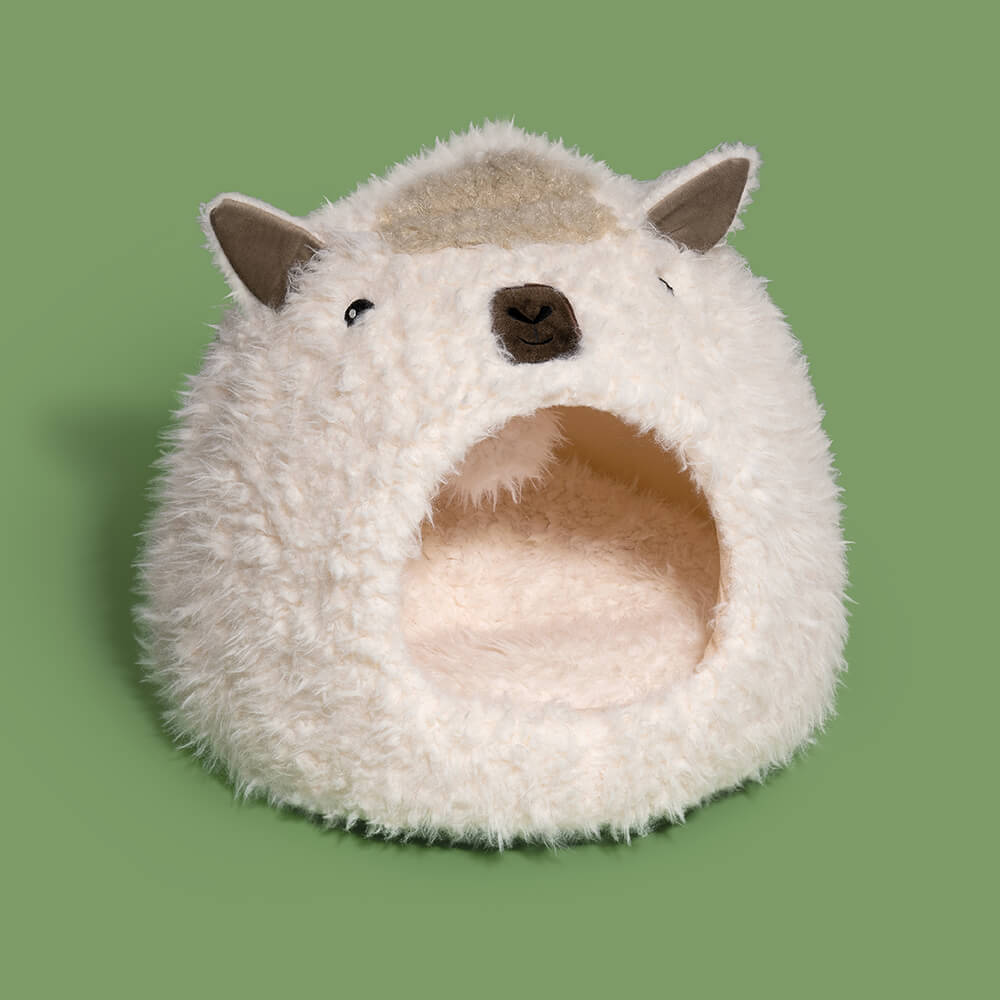 Cartoon Alpaca Warm Semi-Enclosed Cat Cave