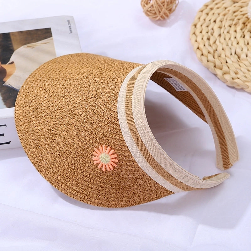 Women's Mini Straw Daisy Vintage Style Round Zipper Straw Bag