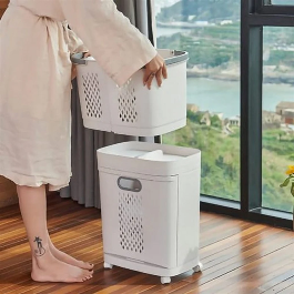 Laundry Baskets with Wheels Trolley