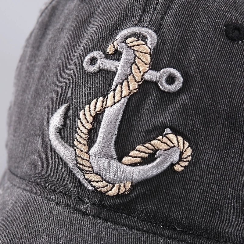 Unisex Hip-hop Retro Streetwear Anchor Embroidery Curved Eaves Baseball Cap