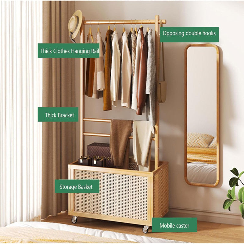 MULTIFUNCTIONAL BAMBOO CLOTHES HANGER