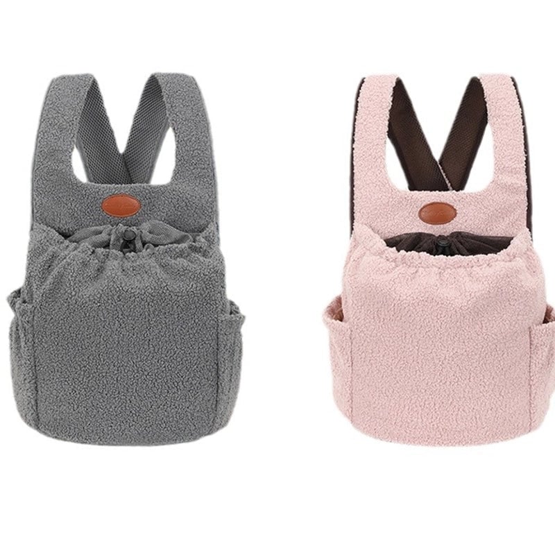Minimalist Velvet Solid Color Pets Backpack
