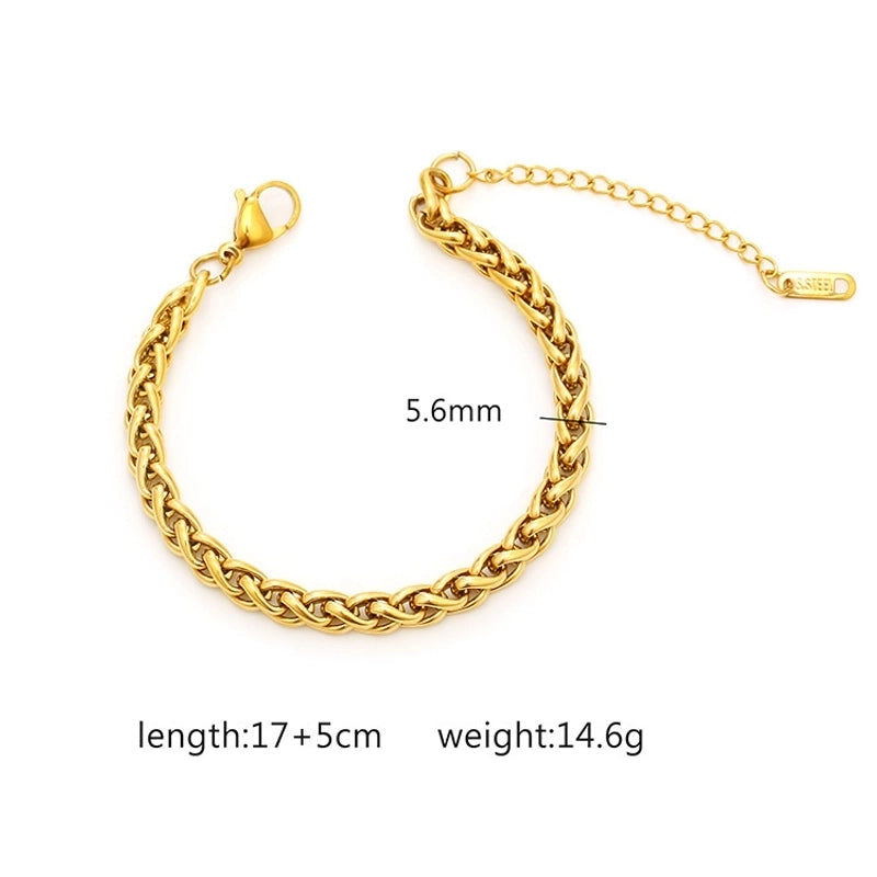 Basic Minimalist Geometric 304 Stainless Steel Bracelets In Bulk