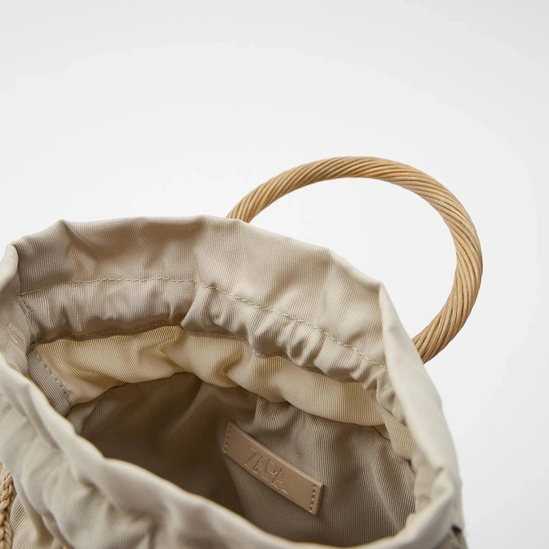 Women's Medium Spring&summer Straw Basic Handbag Bucket Bag