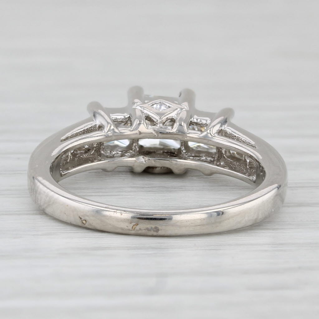 1.45ctw Princess Diamond 3-Stone Engagement Ring 14k White Gold Size 6.75