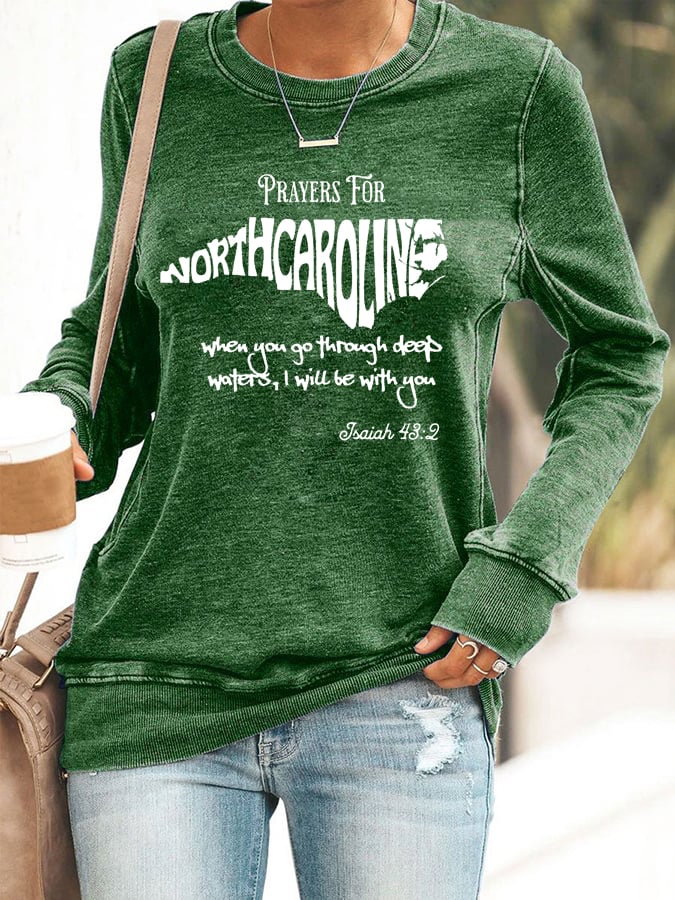 Women's North Carolina Strong Printed Casual Sweatshirt