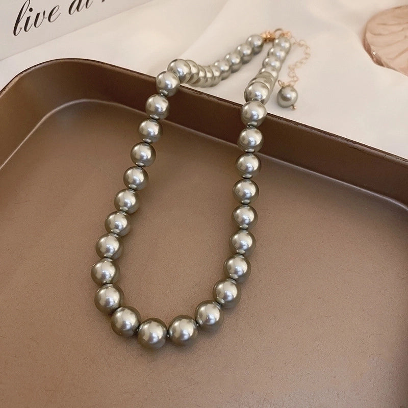 Round Pearl Plating Women's Necklace