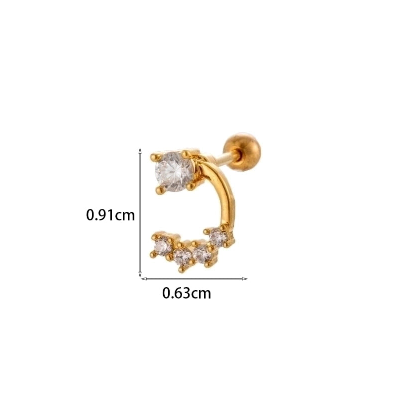Ear Cartilage Rings & Studs Geometric Copper Plating Artificial Gemstones