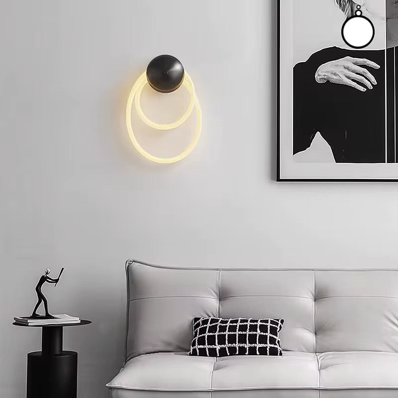 Modern Brass LED Ring Wall Light