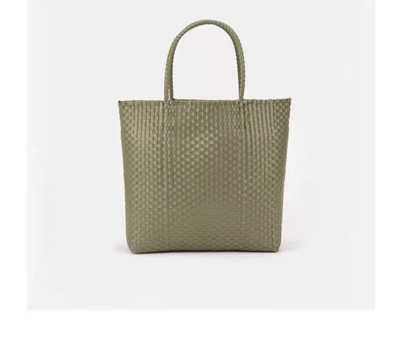 Women's Large PVC Solid Color Streetwear Square Open Handbag