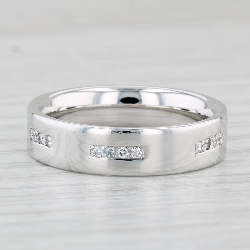 Men's 0.34ct Diamond Wedding Ring 14k White Gold Size 10.25 Band