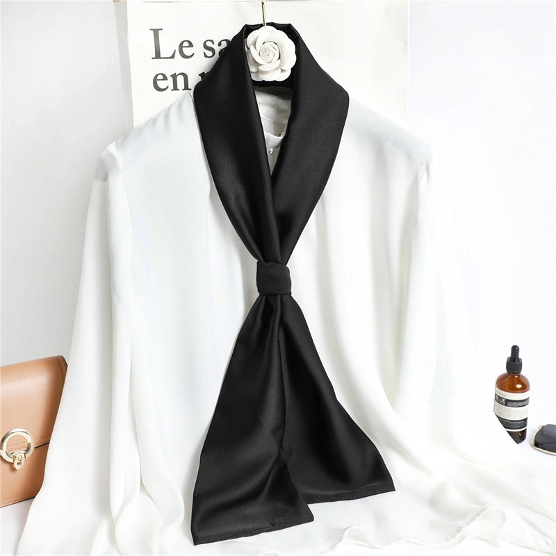 Women's Minimalist Classic Style Solid Color Polyester Silk Scarf