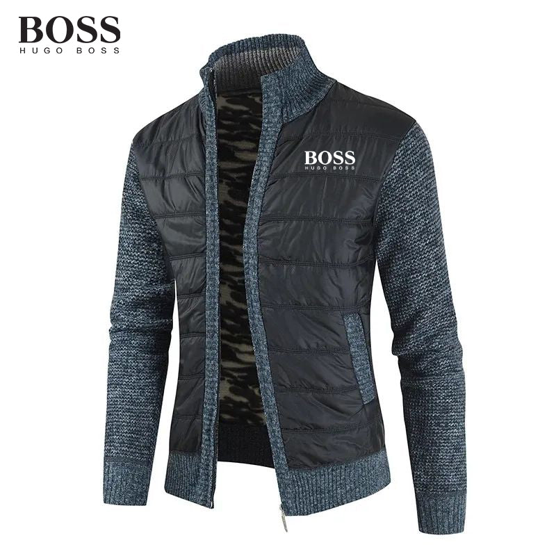 BOSS Men Band Collar External Trench Coat