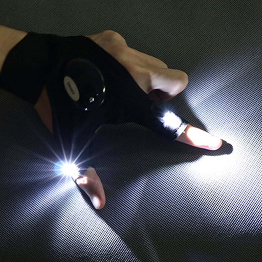 LED Flashlight  Gloves - Practical Durable Fingerless Gloves