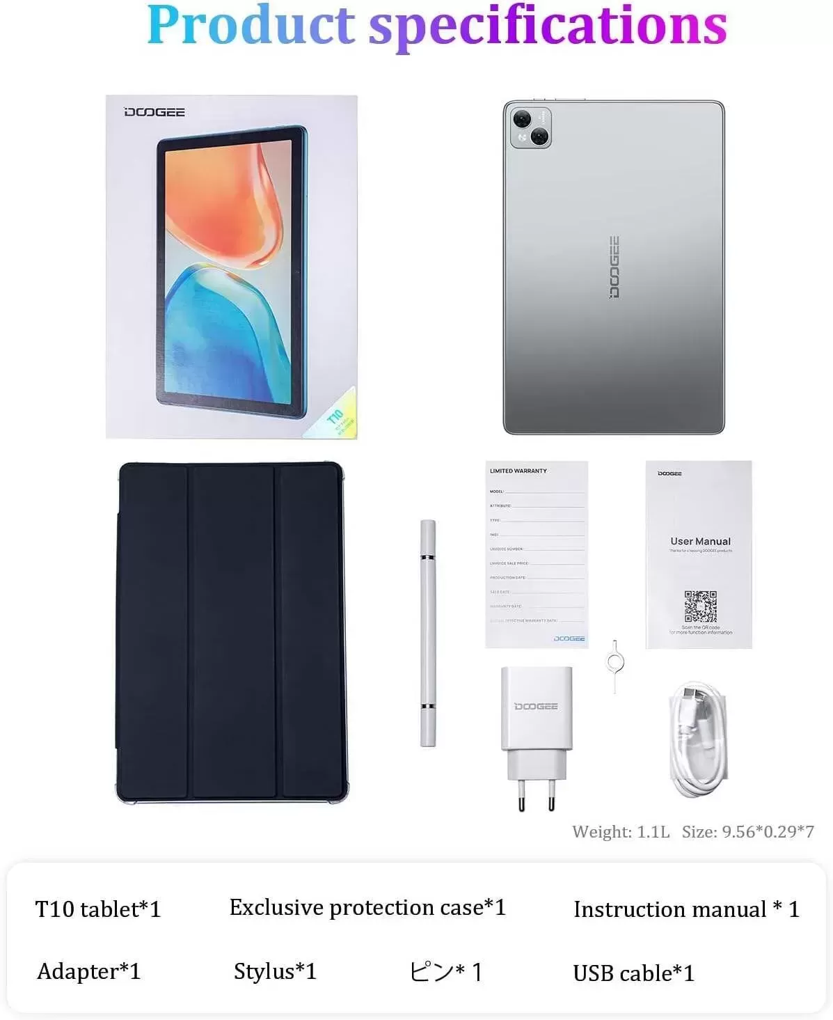 T10 Android Tablet 2K HD 10.1 inch, 15GB RAM 128GB ROM(TF 1TB), Octa-Core Android 12 OS, Battery 8300mAh, 2.4/5G WiFi&Bluetooth 5.0, 13MP+8MP Camera, TÜV Low Bluelight Tablet for Kids (Silvery)