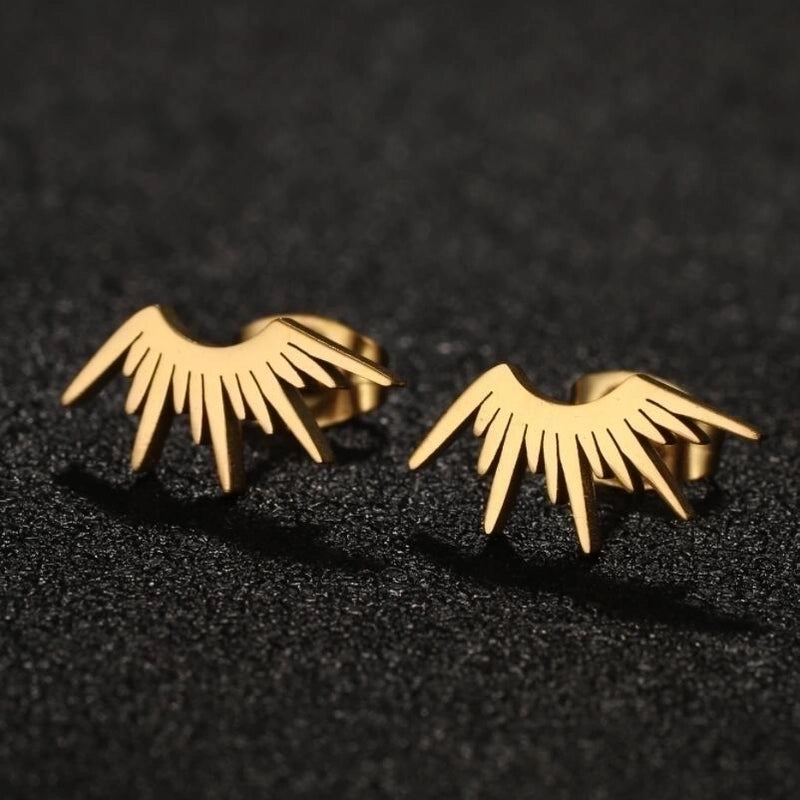 1 Pair IG Style Minimalist Ice Cream Heart Shape Notes Asymmetrical Plating 304 Stainless Steel 18K Gold Plated Ear Studs