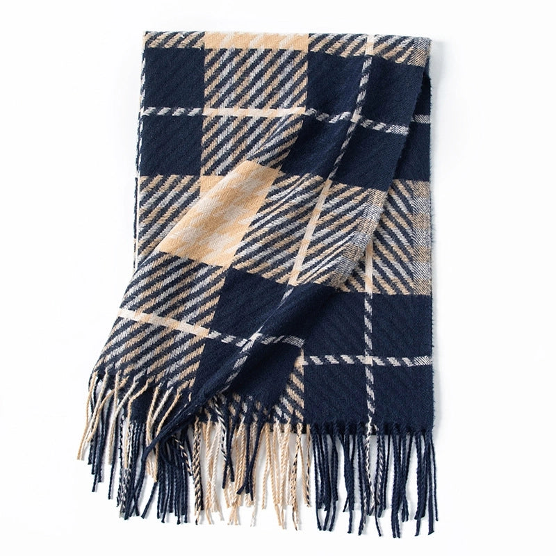 Women's  Plaid Imitation Cashmere Tassel Scarf