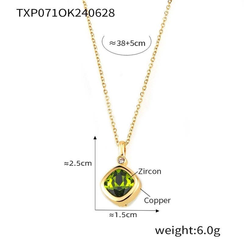 Minimalist Quadrilateral 304 Stainless Steel 18K Gold Plated Plating Earrings Necklace Jewelry Set