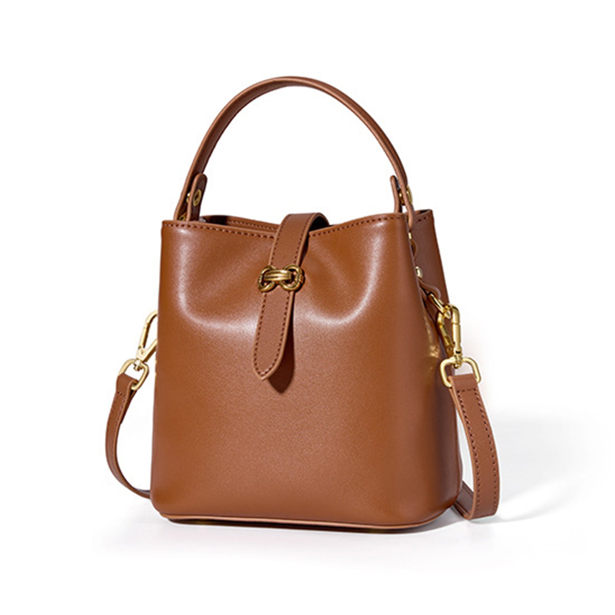 Genuine Leather Summer  Crossbody Bucket Bag