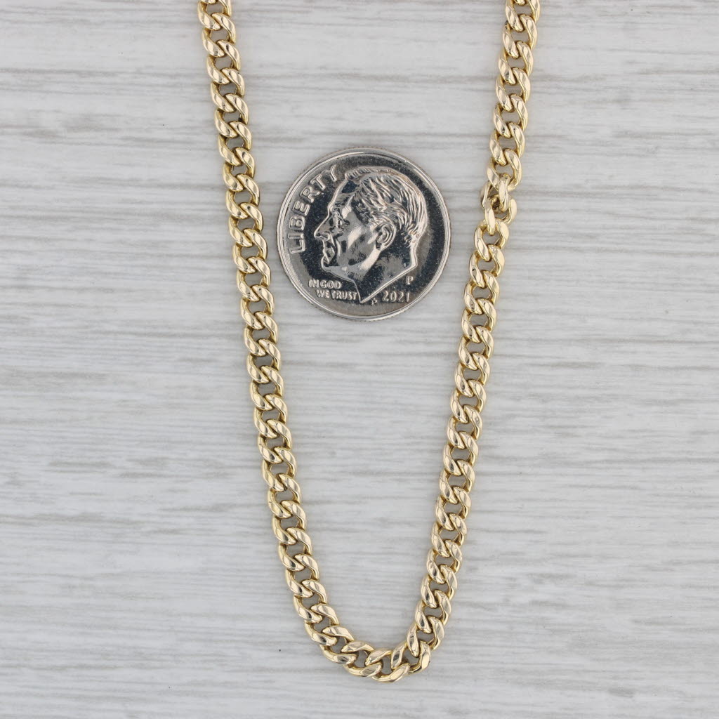 Curb Chain Necklace 10k Yellow Gold 22 3.7mm