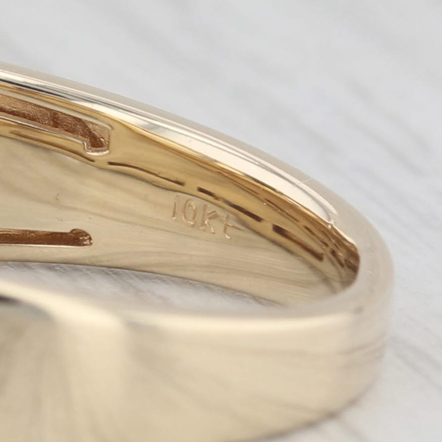 0.20ctw Diamond Men's Ring 10k Yellow Gold Size 10.5 Wedding Band