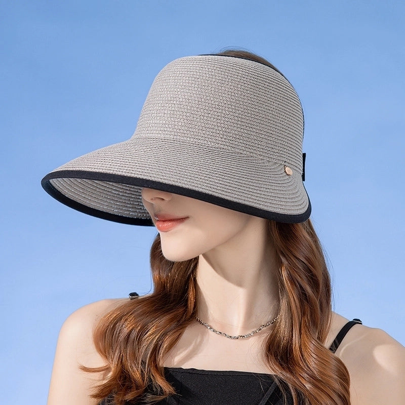 Women's Elegant Basic Solid Color Big Eaves Straw Hat
