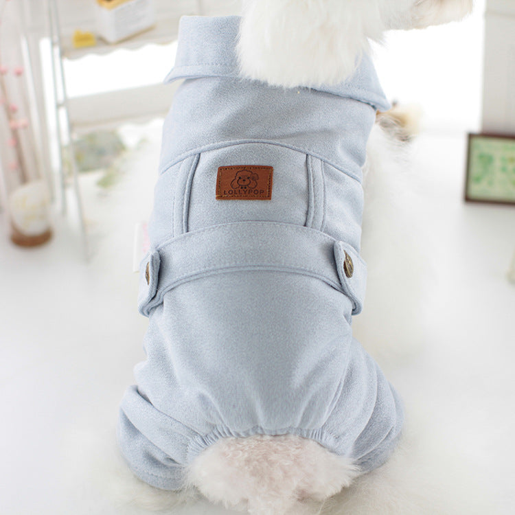 Warm Multilayer Buttoned Dog Dress/Jumpsuits