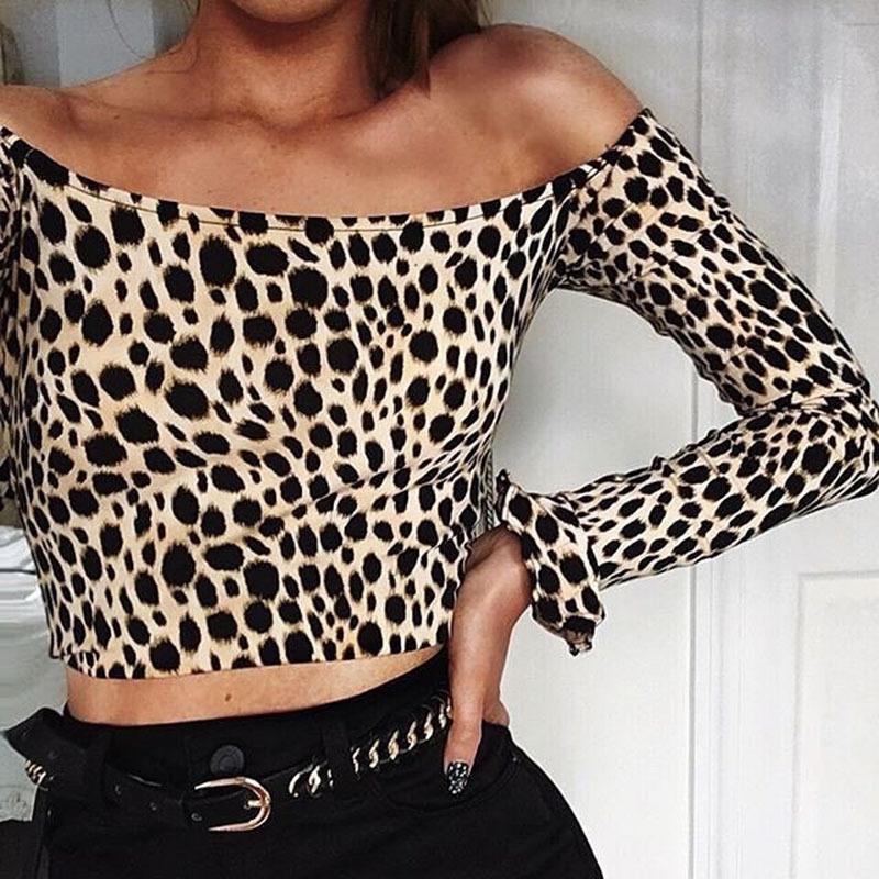 Wide Shoulder Leopard Top