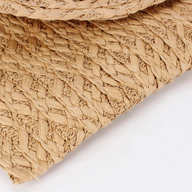 Women's Small Straw Geometric Streetwear Flip Cover Straw Bag