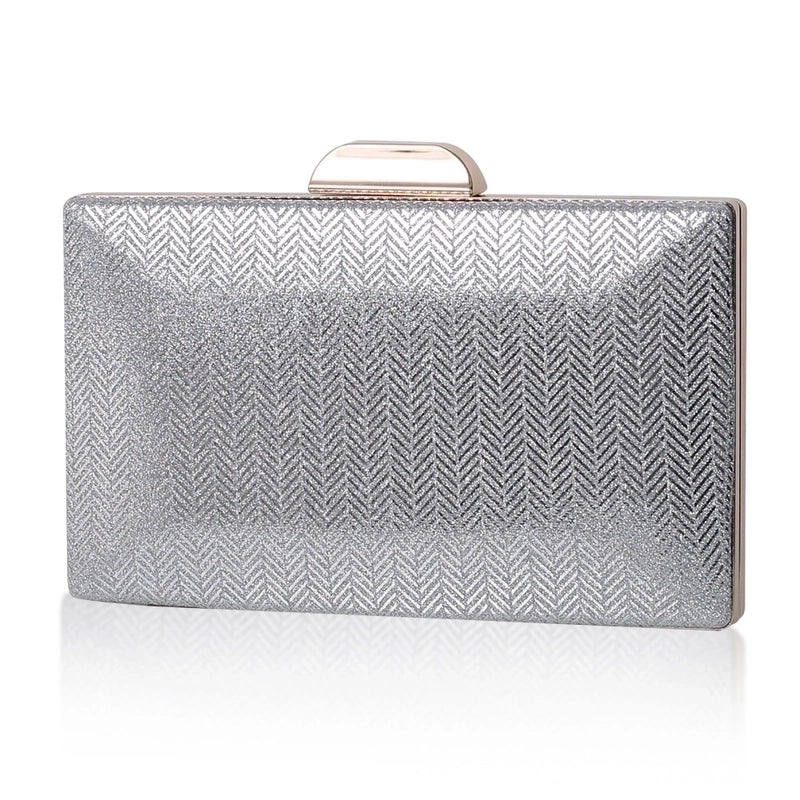 Black Rose Red Silver Pu Leather Solid Color Square Evening Bags