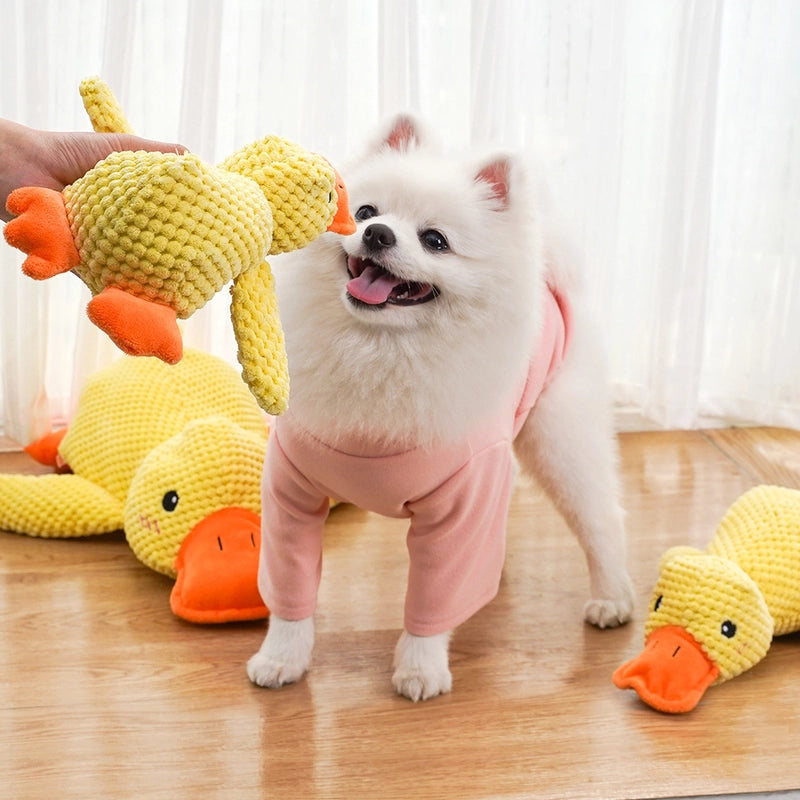 Cat Yellow Duck Dog Toy Plush Bite-Resistant Molar Sound Solving Artifact Golden Corgi Pet Supplies