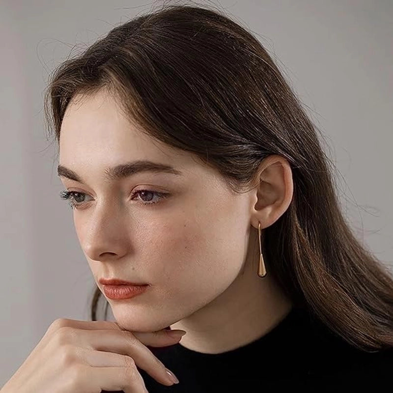 1 Pair Casual Elegant Minimalist Solid Color Polishing Plating Stainless Steel 18k Gold Plated Drop Earrings