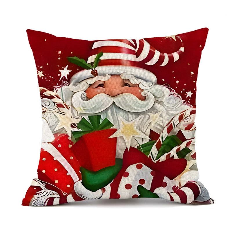 Christmas Casual Classical Vacation Santa Claus Linen Pillow Cases Couch & Sofa Decor