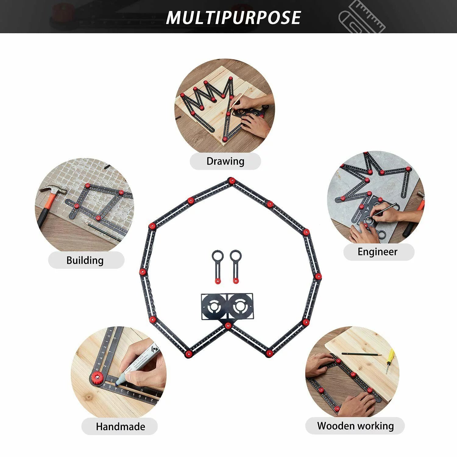ALUMINUM ALLOY MULTI-ANGLE MEASURING RULER